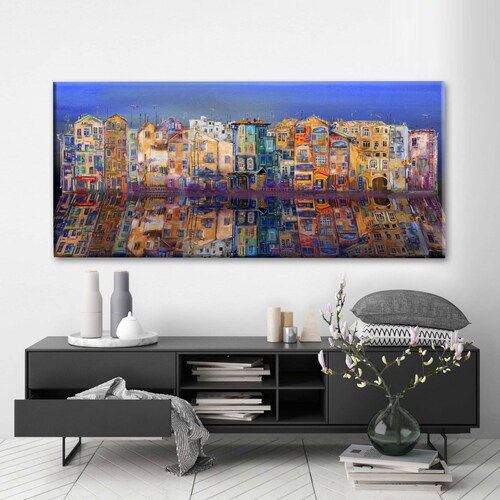 Cuadro Decorativo Canvas Reflejo de Ciudad 150x50