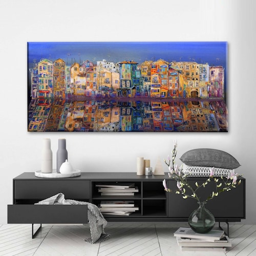 Cuadro Decorativo Canvas Reflejo de Ciudad 150x50