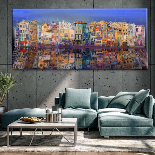 Cuadro Decorativo Canvas Reflejo de Ciudad 90x30