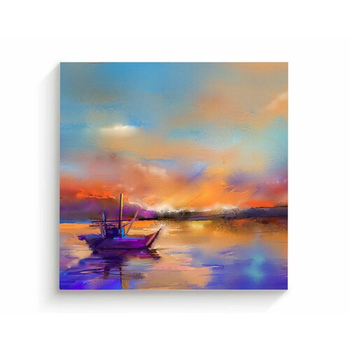 Cuadro Decorativo Canvas Arte Moderno Bote 30x30