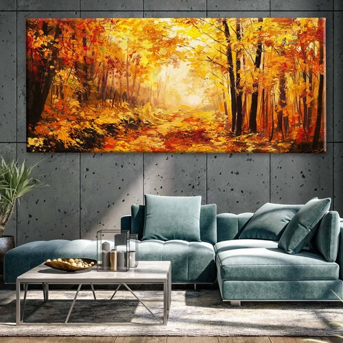 Cuadro Decorativo Canvas Bosque de otoño 180x90