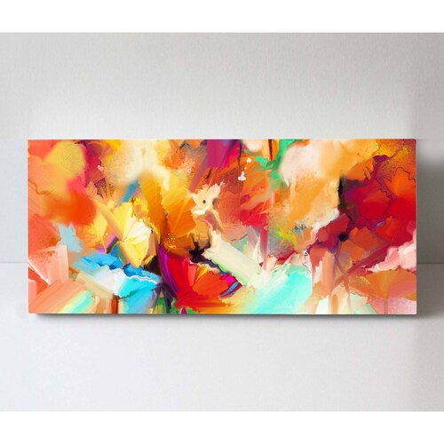Cuadro Decorativo Canvas flores abstractas al Oleo 100x50
