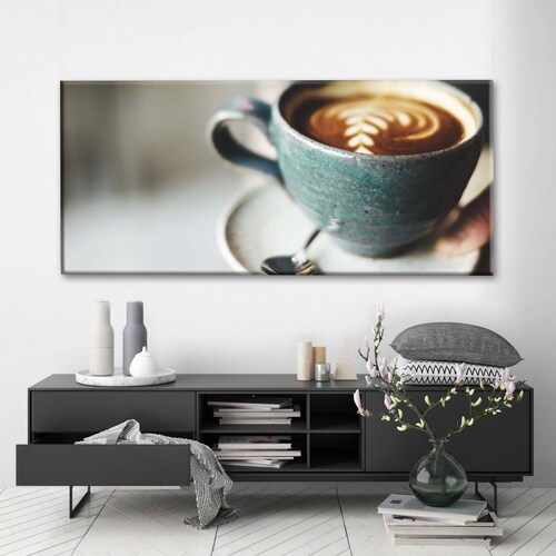 Cuadro Decorativo Canvas Tasa café capuchino 160x80