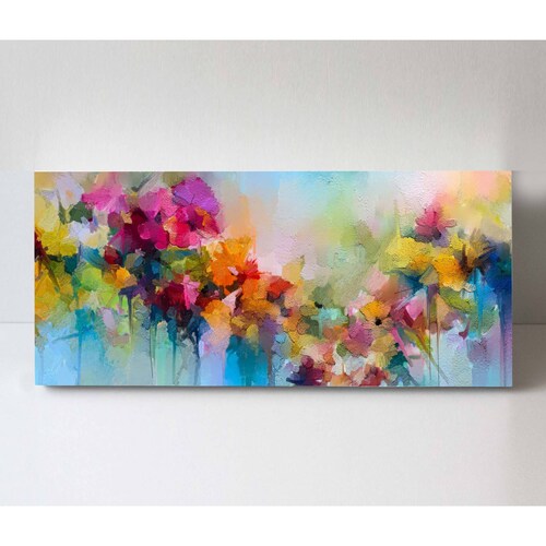 Cuadro Decorativo Canvas Flores de primavera óleo 200x100