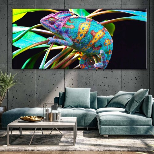 Cuadro Decorativo Canvas Camaleón de Yemen 120x60