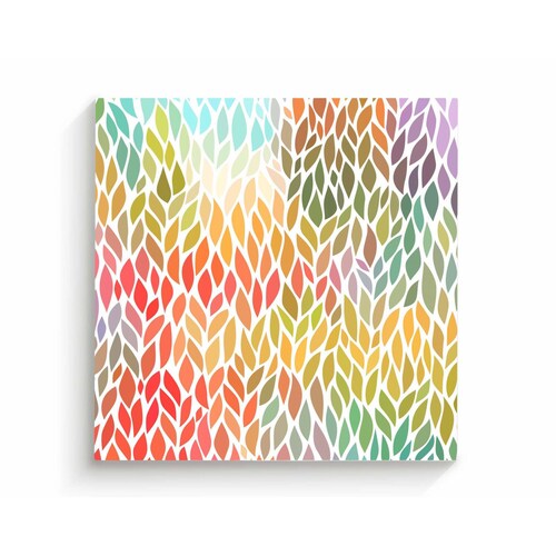 Cuadro Decorativo Canvas Hojas de colores 100x100
