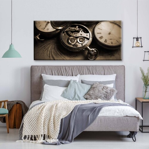 Cuadro Decorativo Canvas Engranaje reloj antiguo 200x100