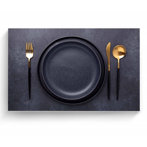 Cuadro Decorativo Canvas Vajilla de lujo oro 135x90