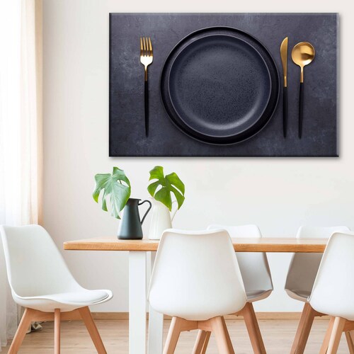 Cuadro Decorativo Canvas Vajilla de lujo oro 135x90