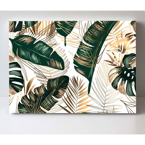 Cuadro Decorativo Canvas Hojas tropicales 135x90