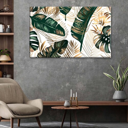 Cuadro Decorativo Canvas Hojas tropicales 135x90