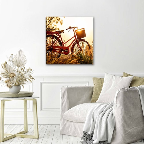Cuadro Decorativo Canvas Bicicleta colorida 130x130