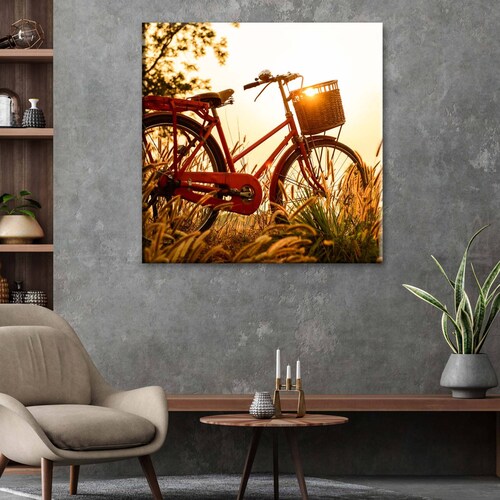 Cuadro Decorativo Canvas Bicicleta colorida 70x70