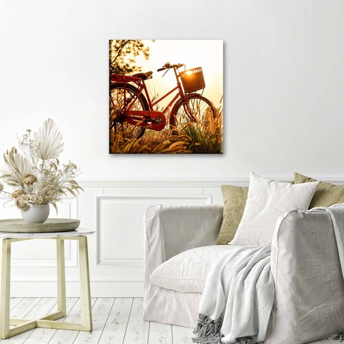 Cuadro Decorativo Canvas Bicicleta colorida 50x50