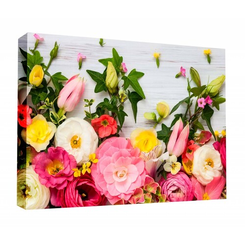 Cuadro Decorativo Canvas Marco de Flores 45x30