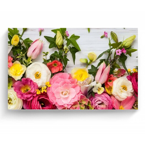 Cuadro Decorativo Canvas Marco de Flores 45x30
