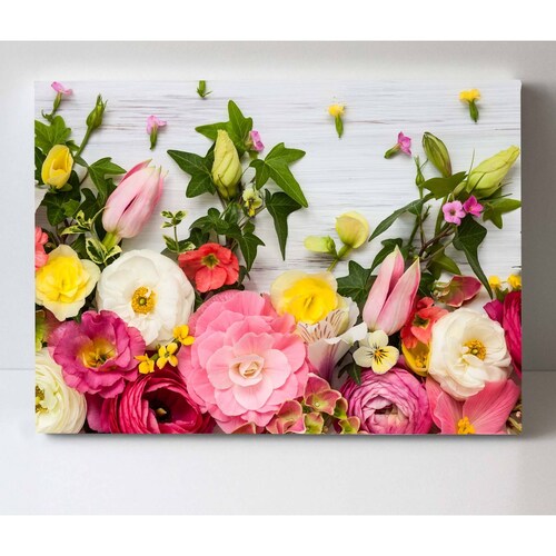 Cuadro Decorativo Canvas Marco de Flores 45x30
