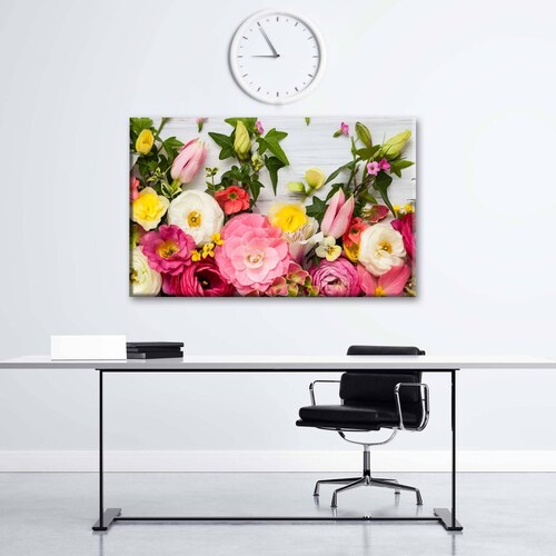 Cuadro Decorativo Canvas Marco de Flores 45x30