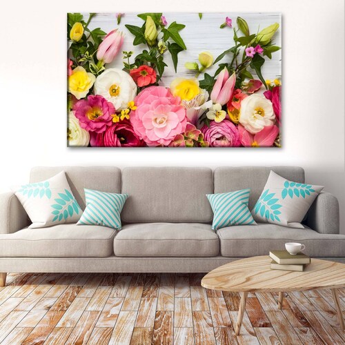 Cuadro Decorativo Canvas Marco de Flores 45x30