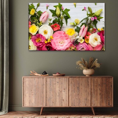 Cuadro Decorativo Canvas Marco de Flores 45x30