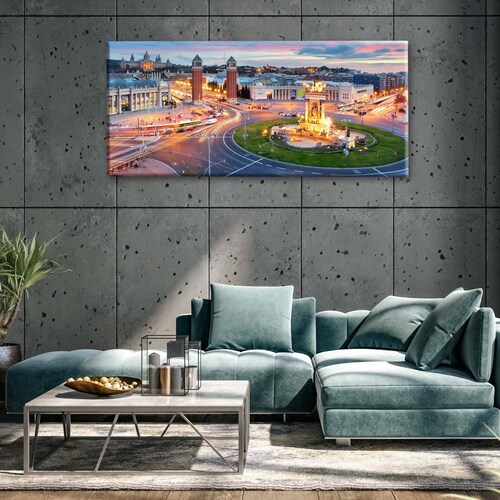 Cuadro Decorativo Plaza Barcelona España 120x60
