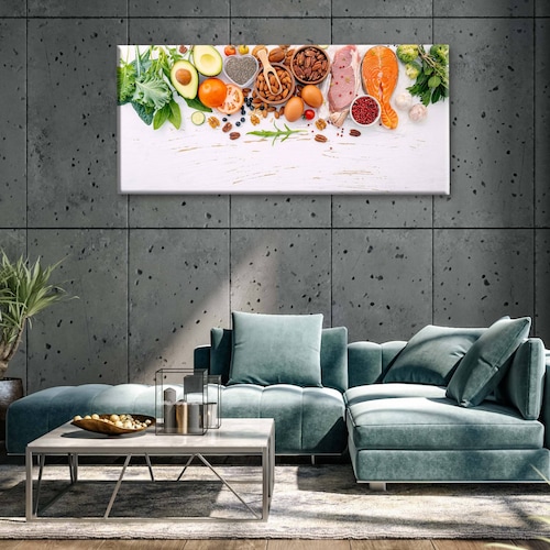 Cuadro Decorativo Canvas Alimentos saludables 180x90