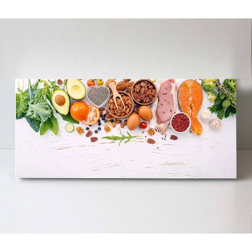 Cuadro Decorativo Canvas Alimentos saludables 90x30