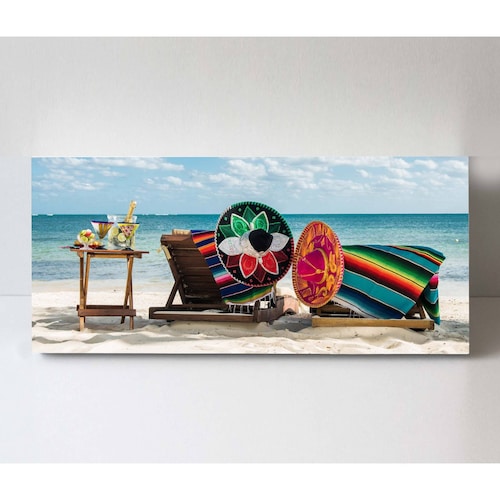 Cuadro Decorativo Canvas Mar Caribe playa mexicana 120x60
