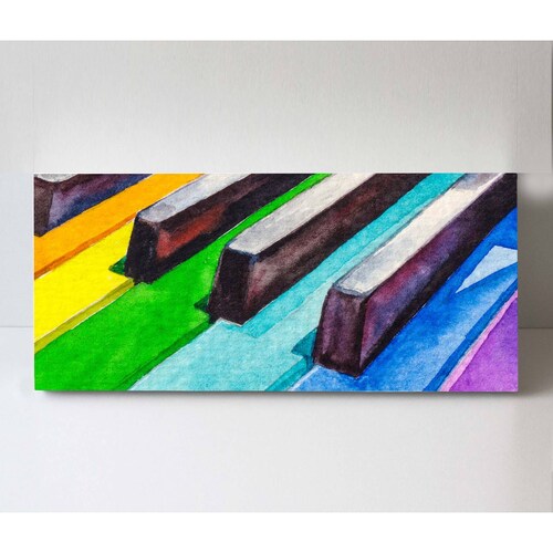 Cuadro Decorativo Canvas Piano en colores 90x30