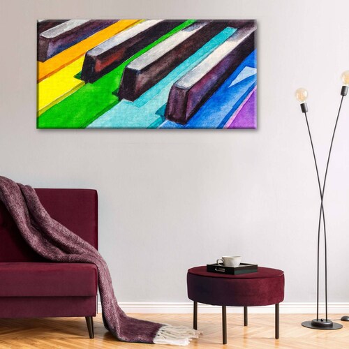 Cuadro Decorativo Canvas Piano en colores 90x30