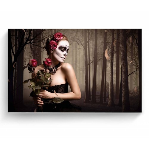 Cuadro Decorativo Canvas Catrina con rosas 135x90