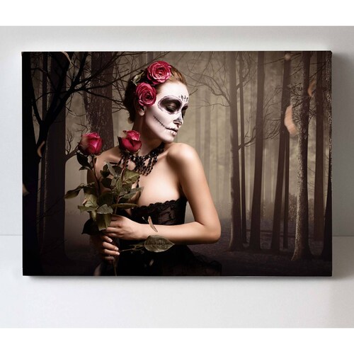 Cuadro Decorativo Canvas Catrina con rosas 135x90