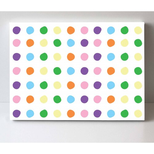 Cuadro Decorativo Canvas Puntos de colores pastel 105x70
