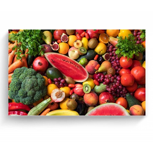 Cuadro Decorativo Canvas frutas y vegetales 45x30