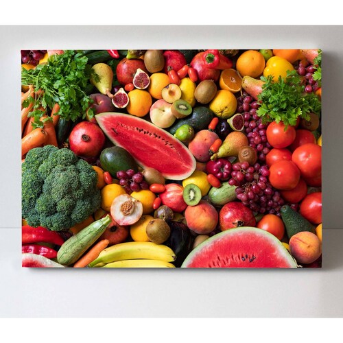 Cuadro Decorativo Canvas frutas y vegetales 45x30