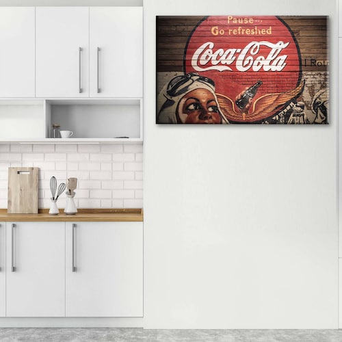 Cuadro Decorativo Canvas Cartel vintage Coca Cola 180x120