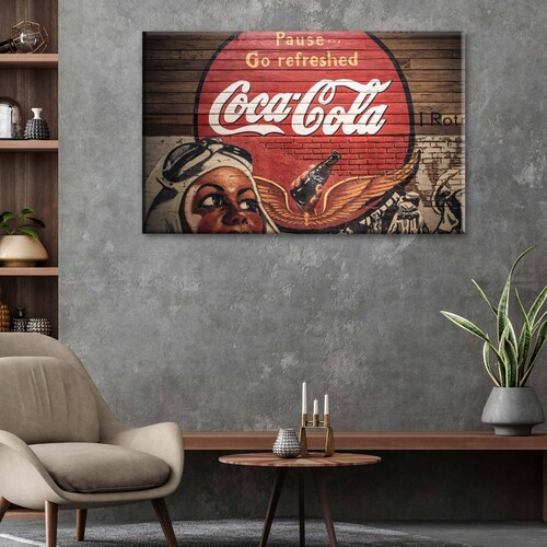 Cuadro Decorativo Canvas Cartel vintage Coca Cola 180x120