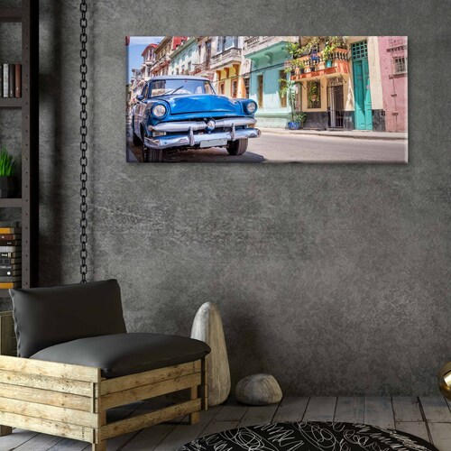 Cuadro Decorativo Canvas Auto clásico Habana Cuba  160x80