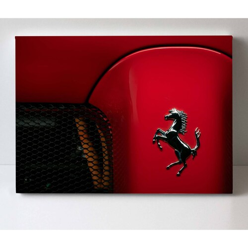 Cuadro Decorativo Canvas Close up Ferrari logo 75x50
