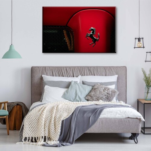 Cuadro Decorativo Canvas Close up Ferrari logo 75x50