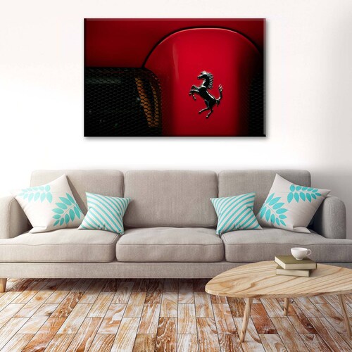 Cuadro Decorativo Canvas Close up Ferrari logo 75x50