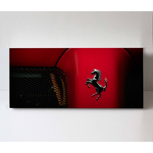 Cuadro Decorativo Canvas Close up Ferrari logo 150x50