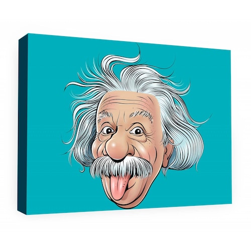 Cuadro Decorativo Canvas Albert Einstein caricatura 135x90