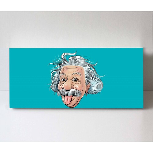 Cuadro Decorativo Canvas Albert Einstein caricatura 120x60