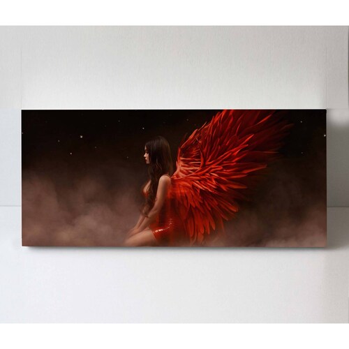 Cuadro Decorativo Canvas Angel con alas rojas 100x50