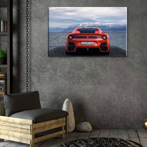 Cuadro Decorativo Canvas Ferrari F12 foto trasera 150x100