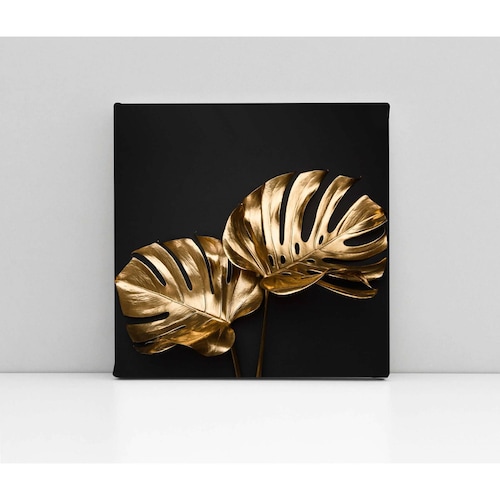 Cuadro Decorativo Canvas Plantas tropicales de oro 30x30