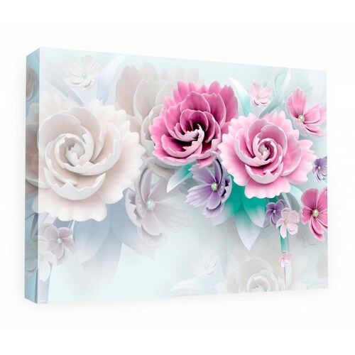 Cuadro Decorativo Canvas Rosas Ilustración 3D  105x70