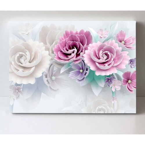Cuadro Decorativo Canvas Rosas Ilustración 3D  105x70