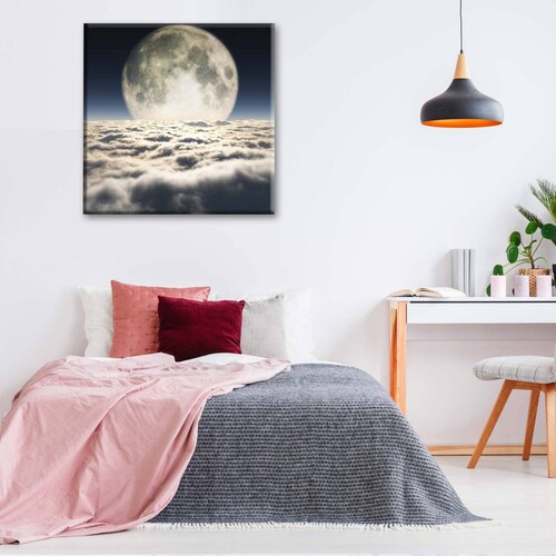 Cuadro Decorativo Canvas Luna ilustración 3D 130x130